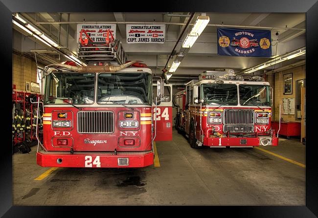 NYFD Fire Engines Framed Print by Phil Emmerson
