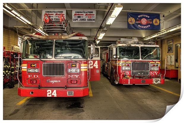 NYFD Fire Engines Print by Phil Emmerson
