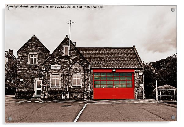 Fire Station Clevedon Acrylic by Anthony Palmer-Greene