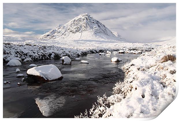 Glencoe winter scenery Print by Grant Glendinning