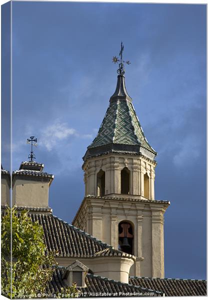 Spanish Church Roof Canvas Print by Philip Pound