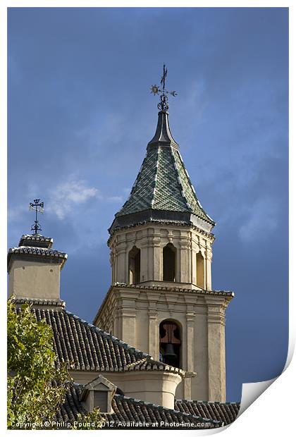 Spanish Church Roof Print by Philip Pound