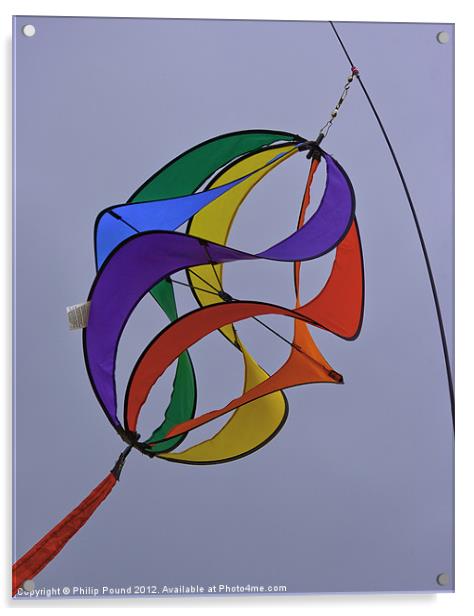 Colourful kite in the sky Acrylic by Philip Pound