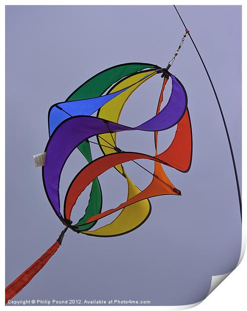 Colourful kite in the sky Print by Philip Pound