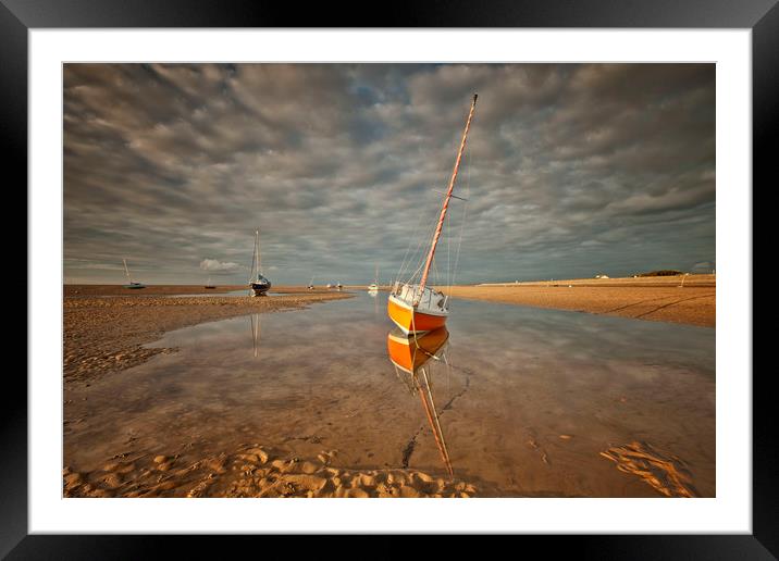 EVENING LIGHT ( ON THE SHORE ) Framed Mounted Print by raymond mcbride