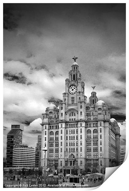 Liverpool`s Liver Building Print by Rob Lester