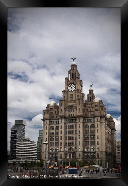Liverpool`s Liver Building. Framed Print by Rob Lester