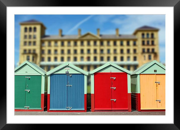 Brighton Beach Huts Framed Mounted Print by Phil Clements
