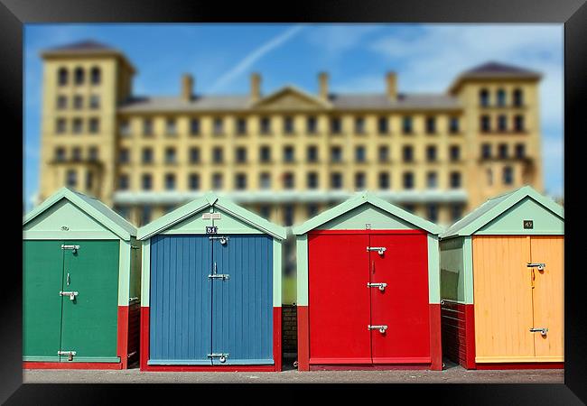 Brighton Beach Huts Framed Print by Phil Clements