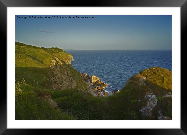 Dungy Head Clifftop Framed Mounted Print by Phil Wareham