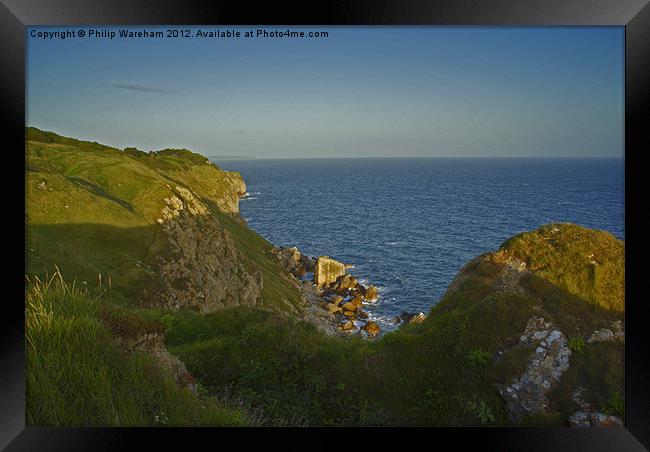 Dungy Head Clifftop Framed Print by Phil Wareham
