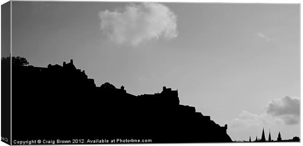 Panoramic Edinburgh castle at Dusk Canvas Print by Craig Brown