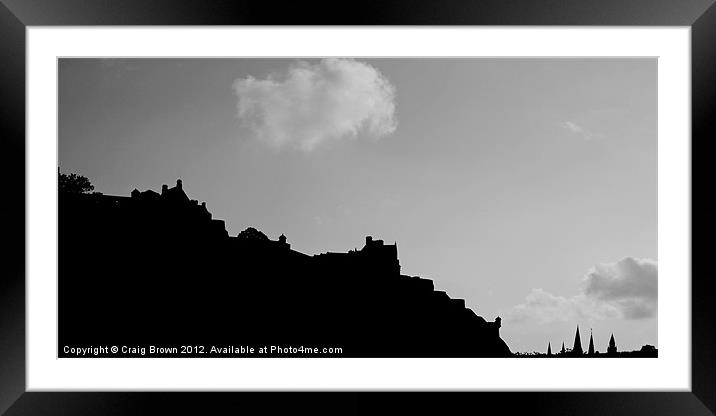Panoramic Edinburgh castle at Dusk Framed Mounted Print by Craig Brown