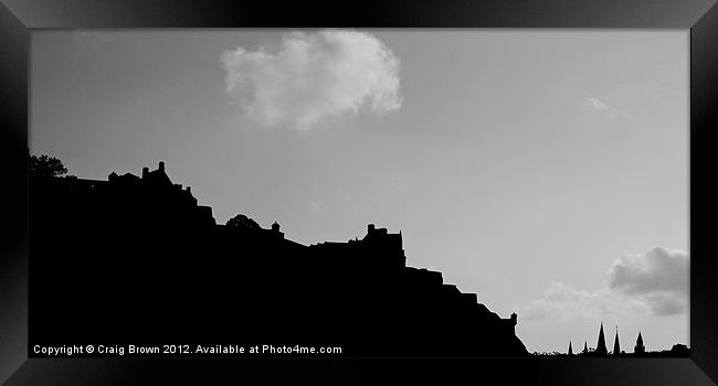 Panoramic Edinburgh castle at Dusk Framed Print by Craig Brown