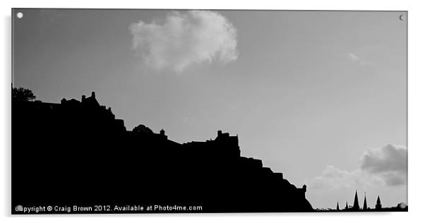 Panoramic Edinburgh castle at Dusk Acrylic by Craig Brown