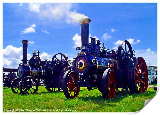 traction engines Print by Mike Streeter