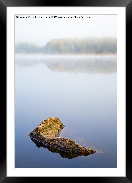 Morning mist over lake Framed Mounted Print by Kathleen Smith (kbhsphoto)