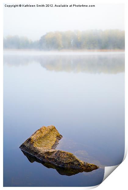 Morning mist over lake Print by Kathleen Smith (kbhsphoto)