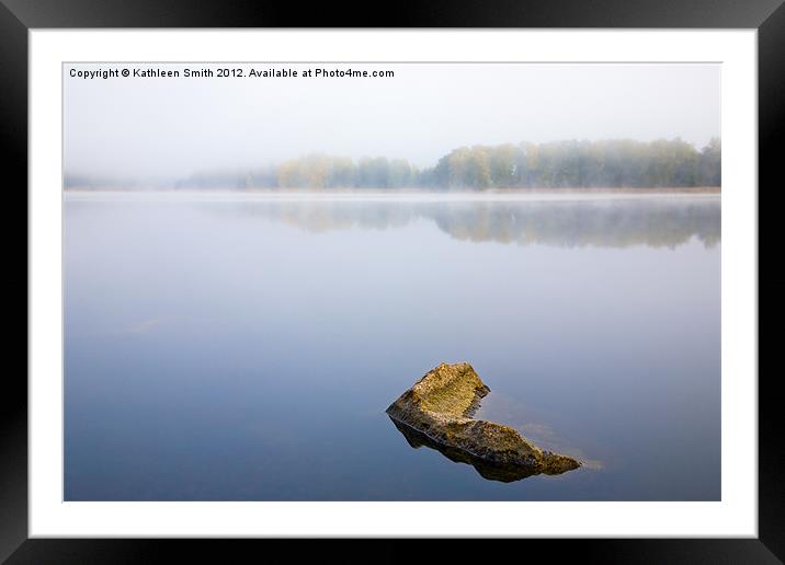 Morning mist over lake Framed Mounted Print by Kathleen Smith (kbhsphoto)