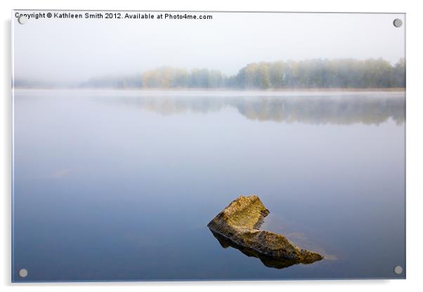 Morning mist over lake Acrylic by Kathleen Smith (kbhsphoto)