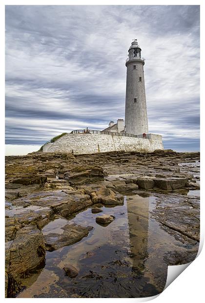 st mary`s lighthouse Print by Northeast Images