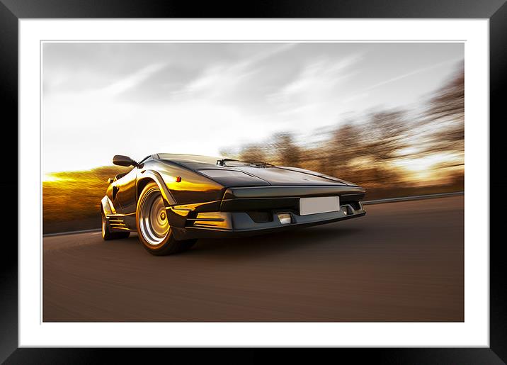 Lamborghini Countach Framed Mounted Print by Dave Wragg