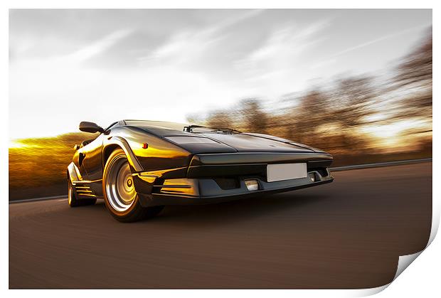 Lamborghini Countach Print by Dave Wragg