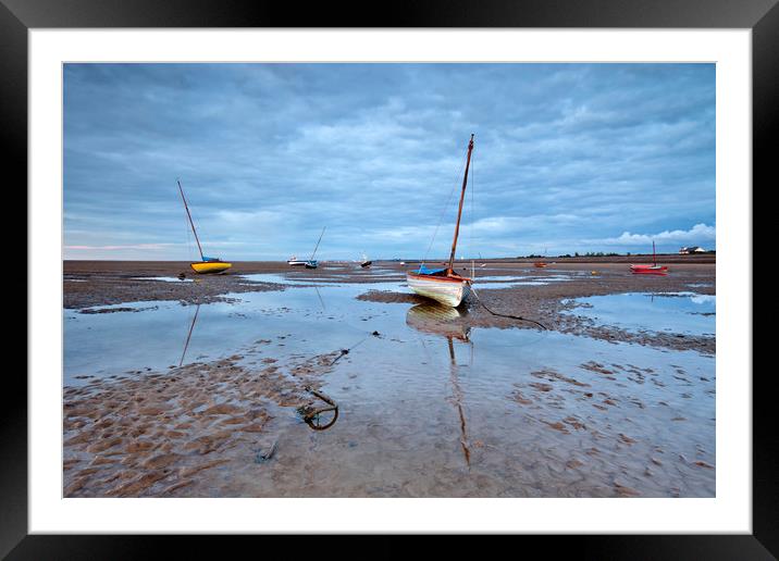 BOATS ON THE ESTUARY Framed Mounted Print by raymond mcbride