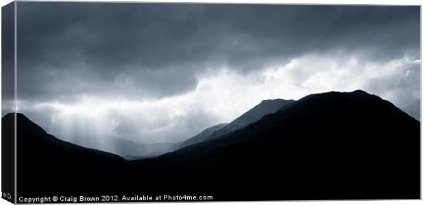 Gloomy Scottish Mountains Canvas Print by Craig Brown