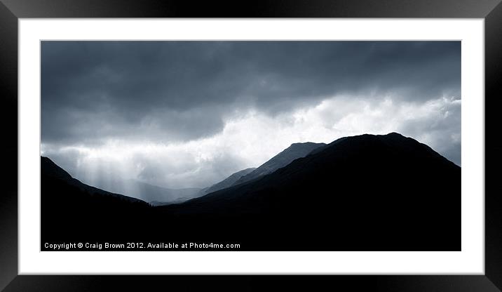 Gloomy Scottish Mountains Framed Mounted Print by Craig Brown