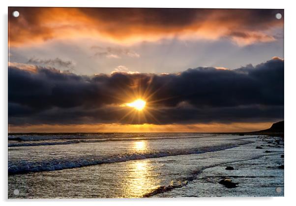 Airy Point Sunset Acrylic by Dave Wilkinson North Devon Ph