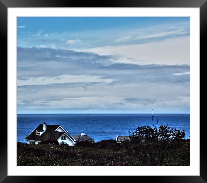 House on the Cornish Coast. Framed Mounted Print by Kitty 