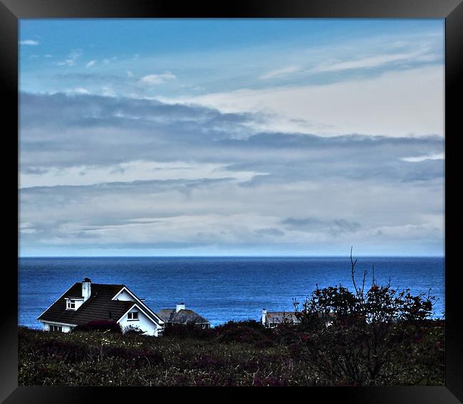 House on the Cornish Coast. Framed Print by Kitty 