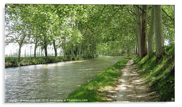 THE CANAL DU MIDI. Acrylic by malcolm fish