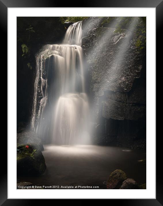 Lumsdale Valley Waterfall - Love Framed Mounted Print by Daves Photography