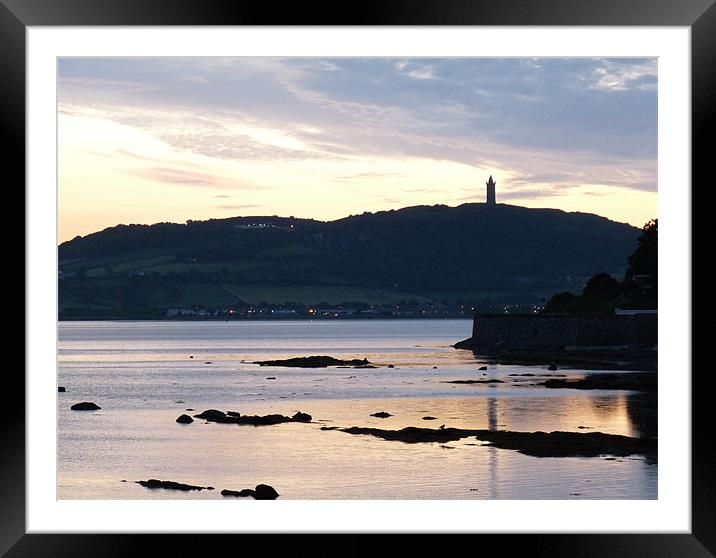 Scrabo Tower At Sunset Framed Mounted Print by Noreen Linale