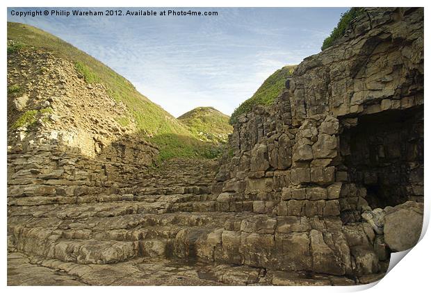 Steps to the beach Print by Phil Wareham