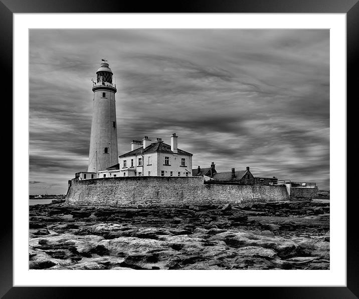 st mary`s lighthouse Framed Mounted Print by Northeast Images