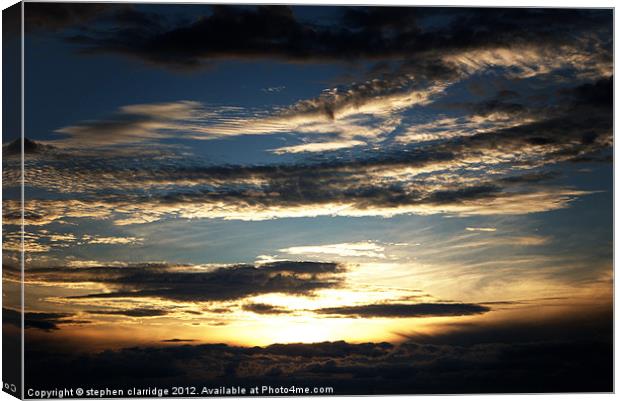 Sunset Clouds Canvas Print by stephen clarridge