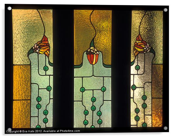 Art Nouveau Stained Glass Acrylic by Eva Kato