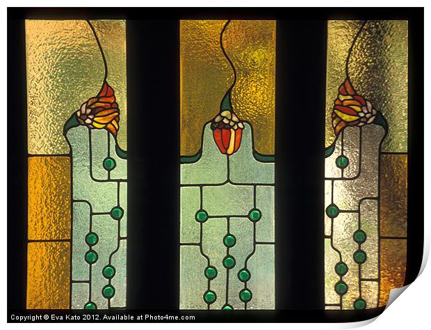 Art Nouveau Stained Glass Print by Eva Kato