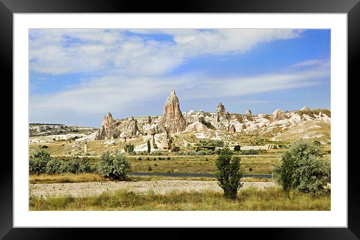 Volcanic terrain and evolution of Cappadocia Framed Mounted Print by Arfabita  