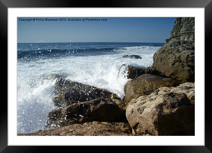 Winspit Wave Framed Mounted Print by Phil Wareham