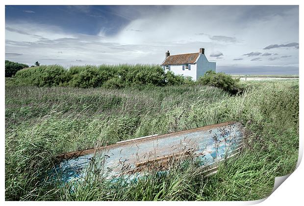 A house and a boat Print by Stephen Mole