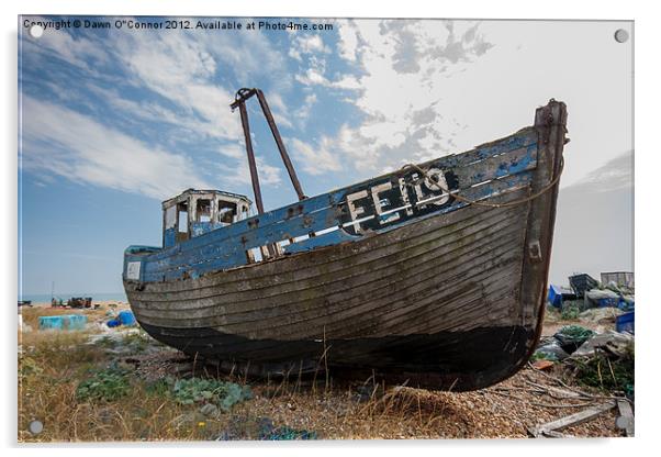 Wrecked Boat Dungeness Acrylic by Dawn O'Connor