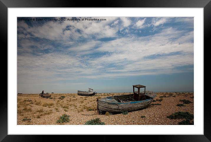 Wrecked Boats Dungeness Framed Mounted Print by Dawn O'Connor