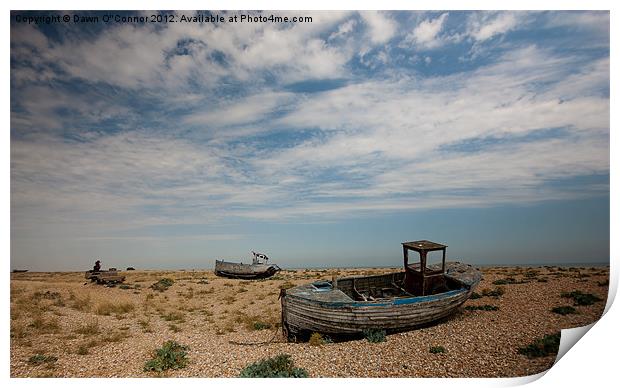 Wrecked Boats Dungeness Print by Dawn O'Connor