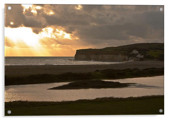 Seven Sisters Sunset Acrylic by Richard Webb