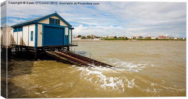 Clacton Pier Lifeboat Shed Canvas Print by Dawn O'Connor