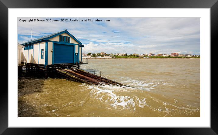 Clacton Pier Lifeboat Shed Framed Mounted Print by Dawn O'Connor